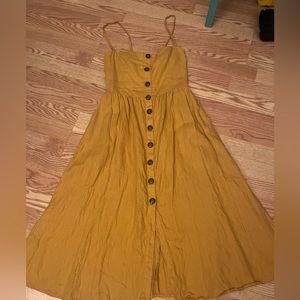 Reformation mustard linen dress